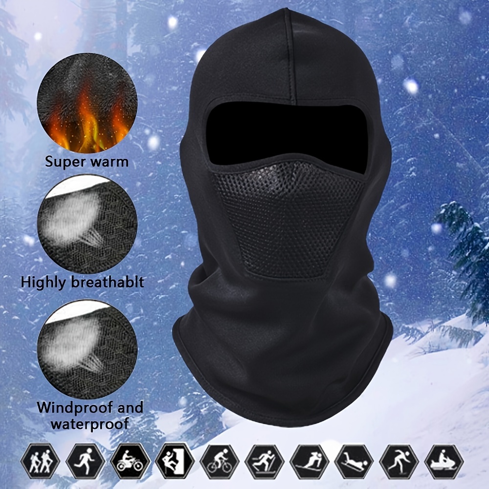 Winter Windproof Thermal Fleece Neck Warm Balaclava Ski Snow Full Face Mask  Hat