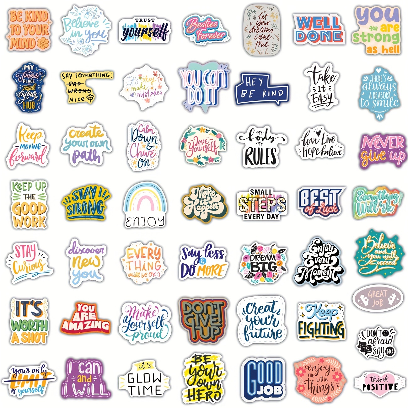 100 PCS Inspirational Quote Stickers,Motivational Stickers for Multicolor