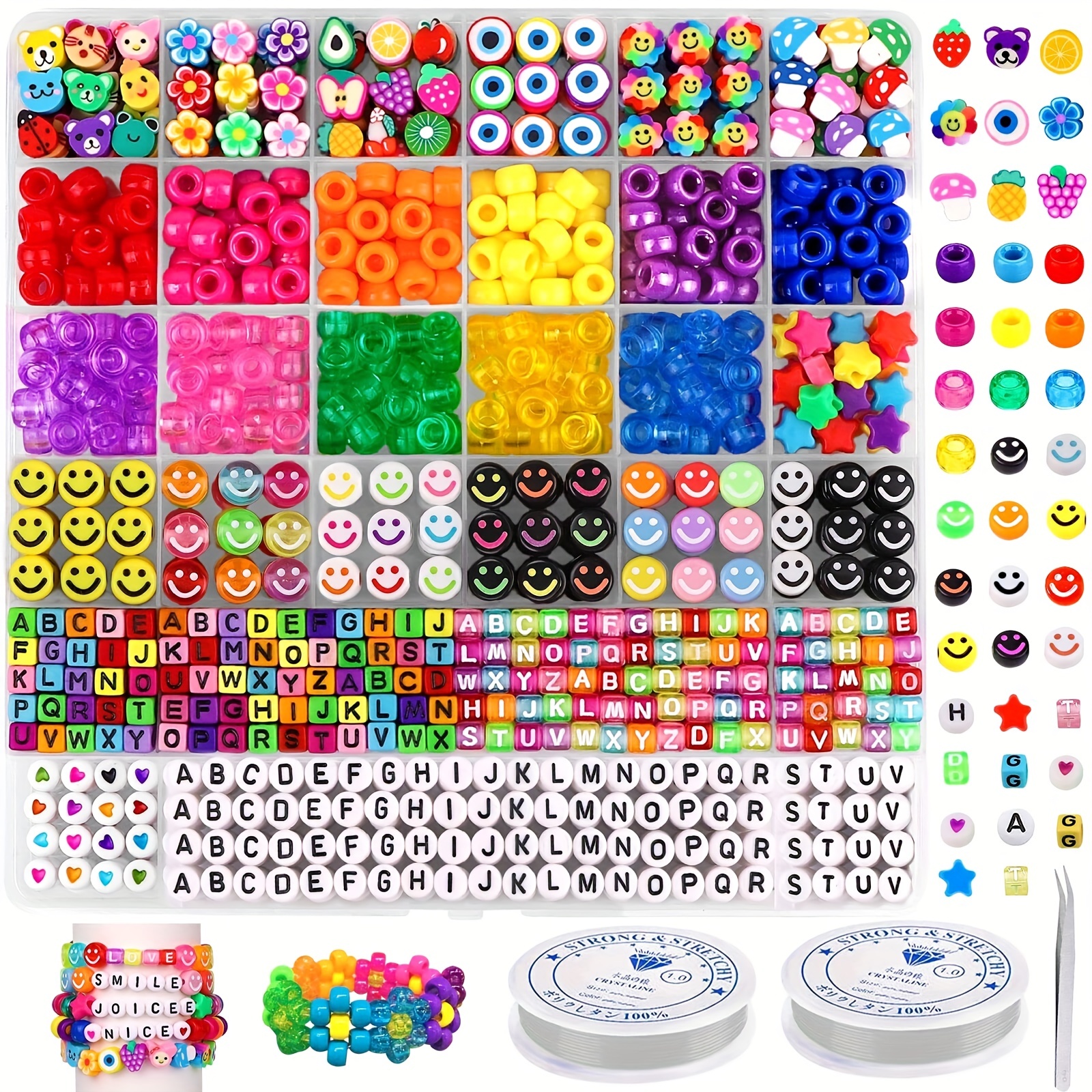 Bead For Jewelry Making Kit, Kids Unicorn DIY Bead Bracelets Making Kit,  Art And Craft Kits DIY Bracelets Necklace Hairband And Rings Toy For Age 6 7