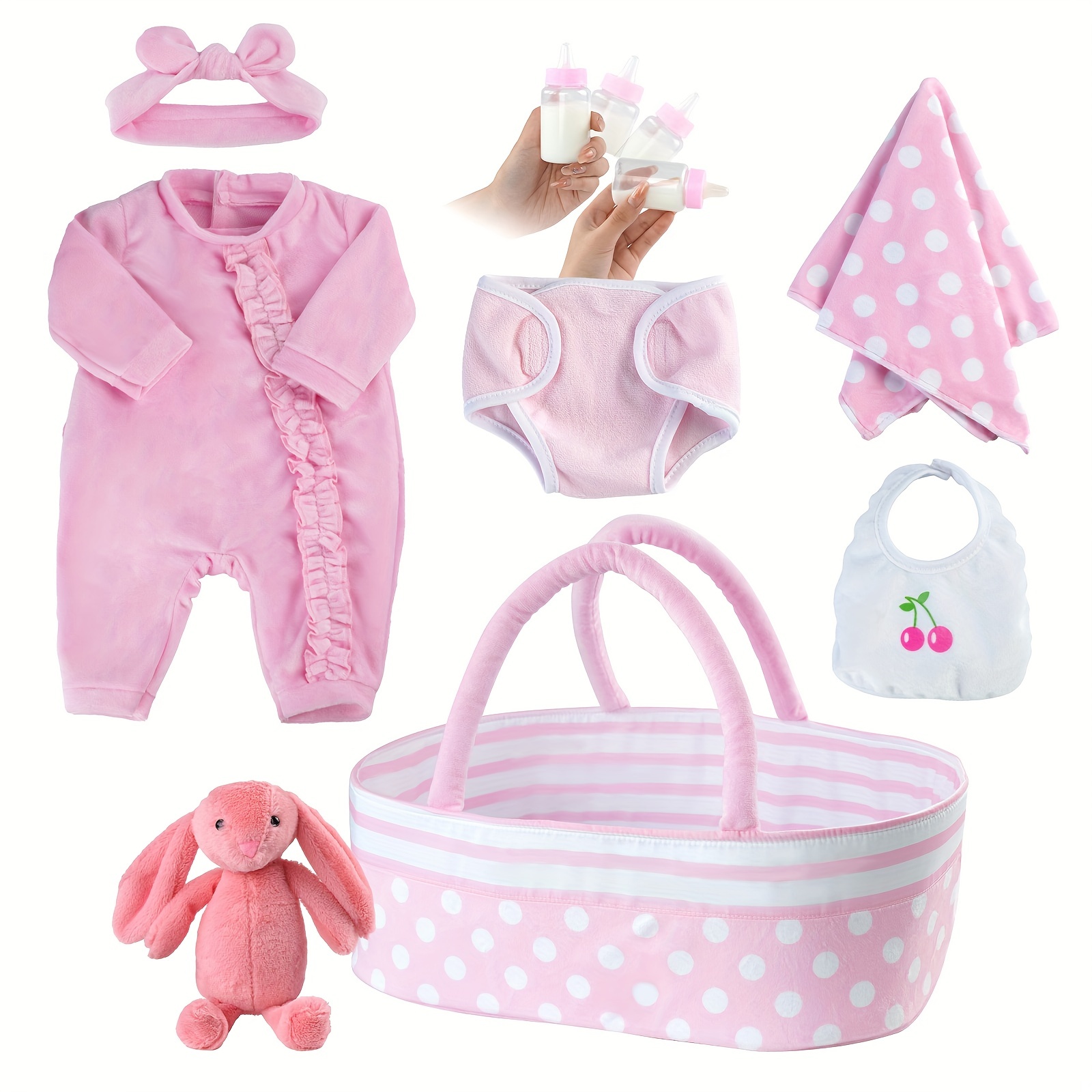 Reborn Baby Doll Accessories Basket Baby Doll Clothes Outfit