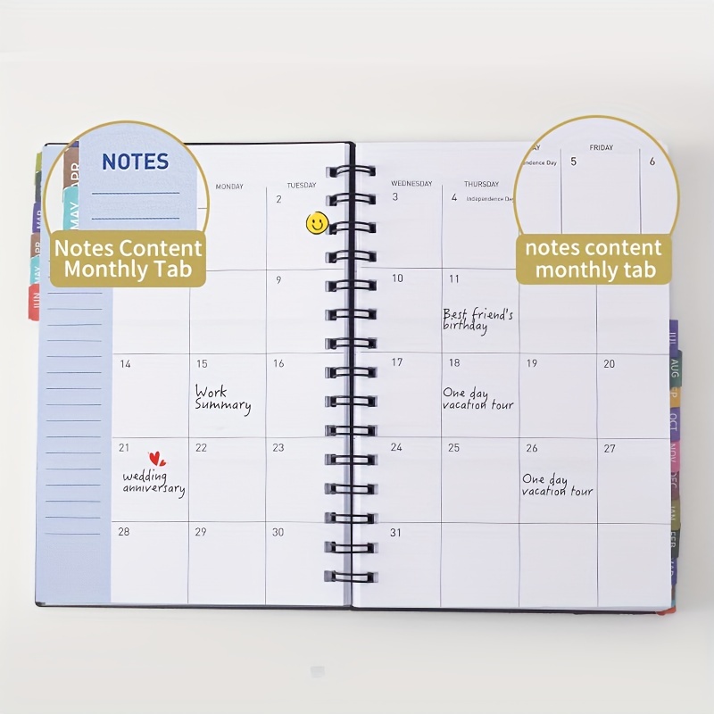 Weekly Planner & Notebook 18 Months, english