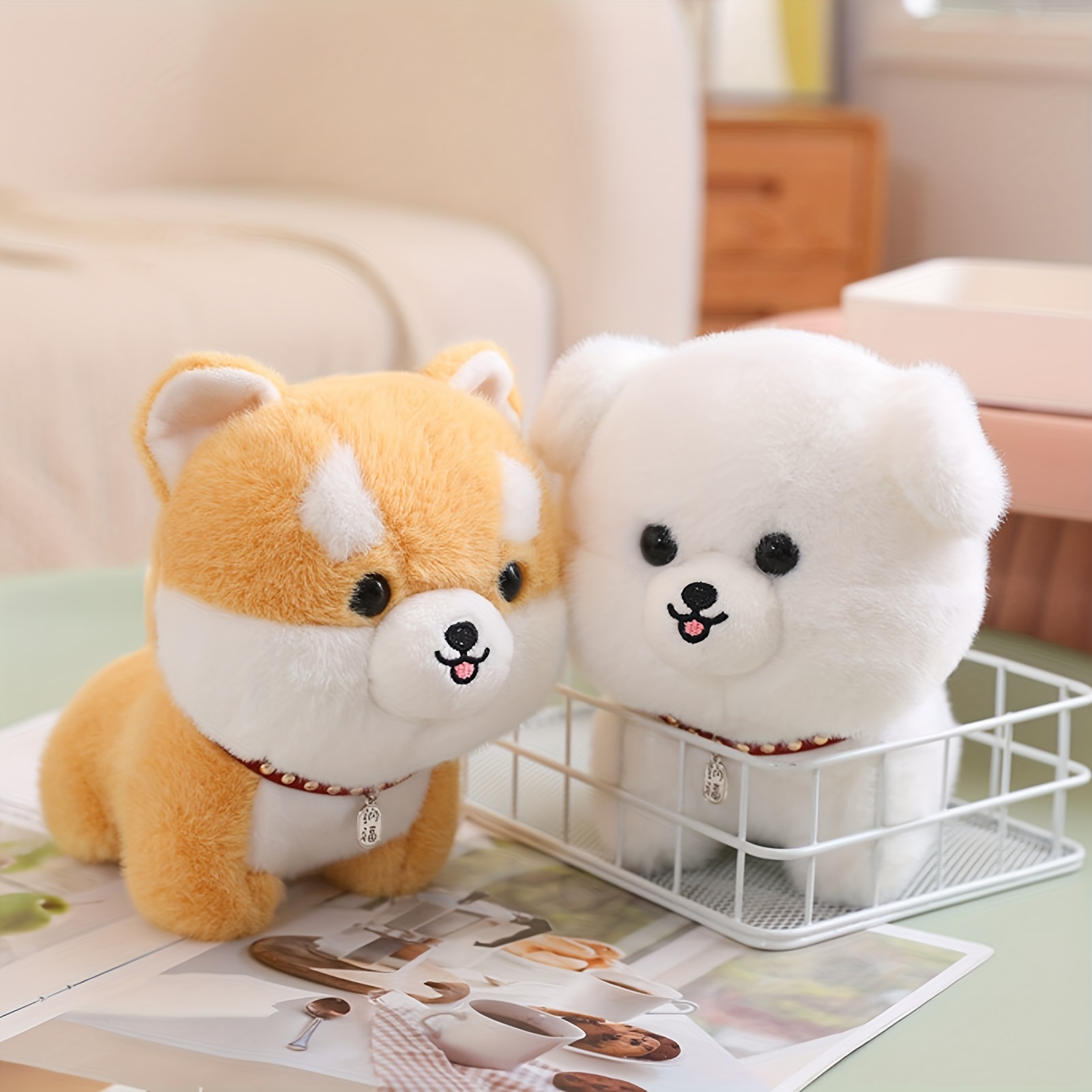 Premium Simulation Pomeranian Dog Plush Toy Cute Stuffed Animals High  Quality Puppy Plushies Doll Cartoon Soft