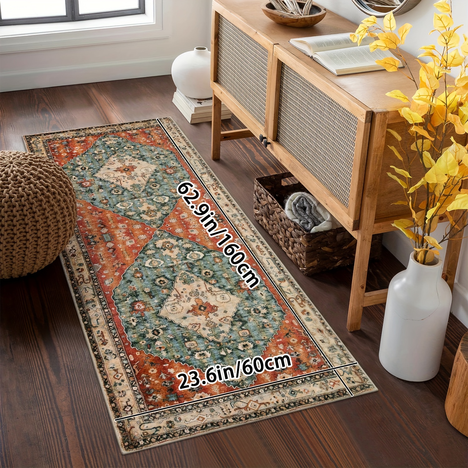 Beeiva Oriental Washable Bedroom Rug, 3x5 Boho Rugs for livingroom Kitchen  Bedroom Bathroom Entryway, Vintage Tribal Medallion Entry Rugs for Inside