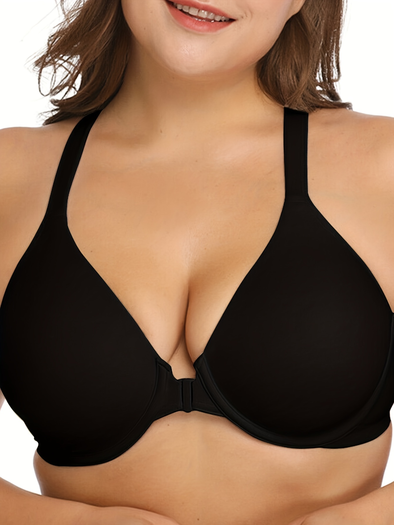 Seamless Front Buckle Push Up Bra Comfortable Removable - Temu