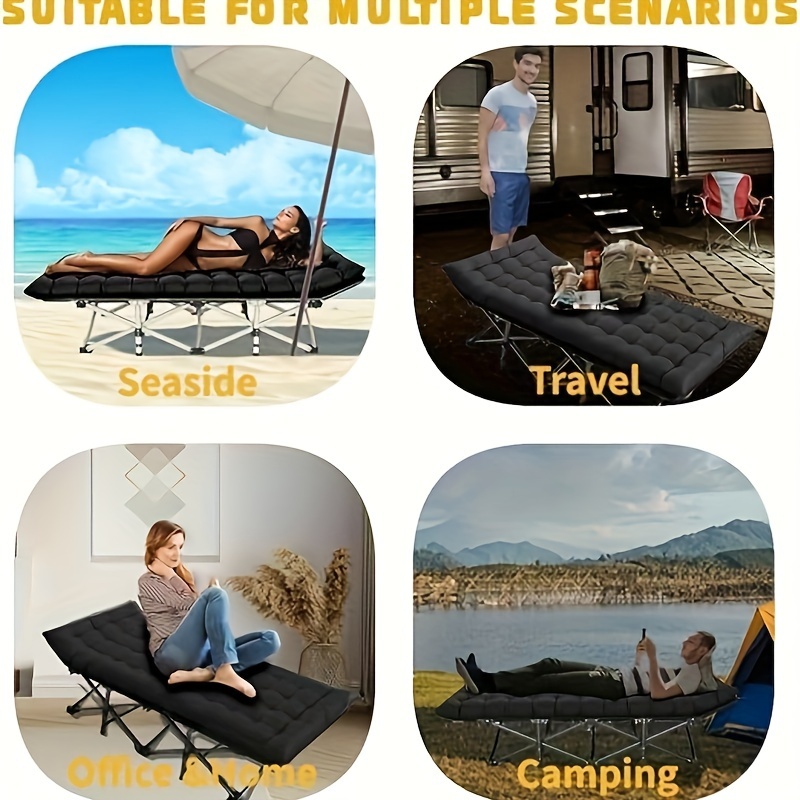 Cama Plegable Para Exteriores, Tumbona Individual, Cama Para Siestas Para  Camping Y Oficina - Deporte Y Aire Libre - Temu