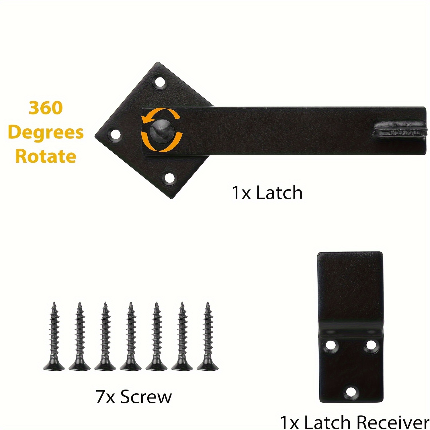 Black Barn Latch Hook Hardware Double Sided Privacy Lock - Temu Canada