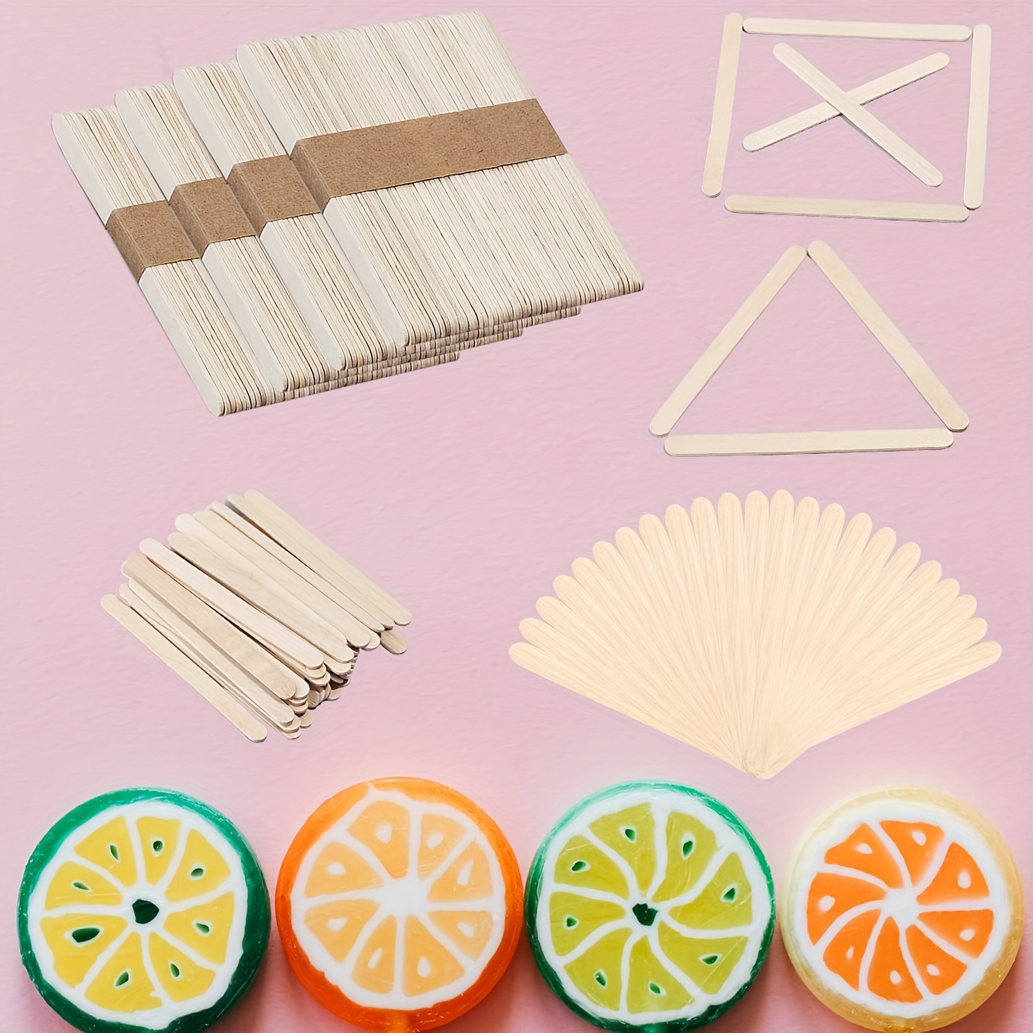 Natural Wooden Popsicle Sticks Food Grade Smooth Wooden - Temu