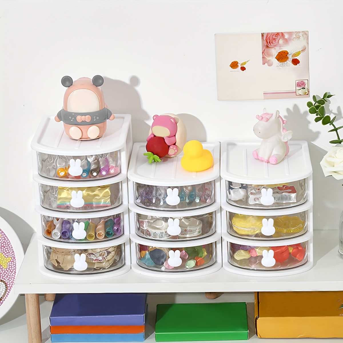 Craft Organizer, Removable Mini Acrylic Plastic Drawers Organizer for Desk, Cute  Storage Organizer Office Supplier for Jewelry, Sewing Supplies, Vitamins,  Sticker 