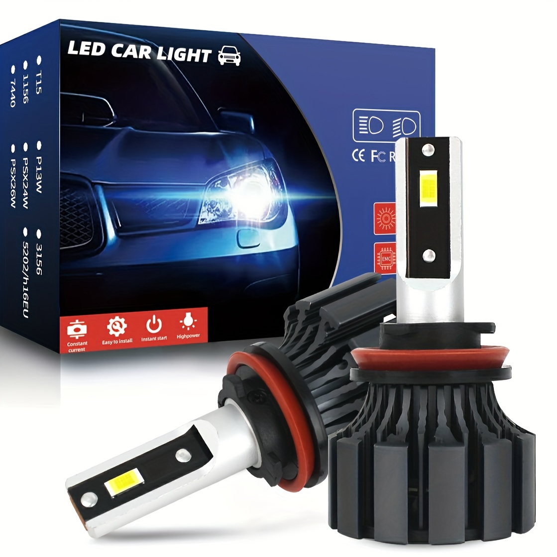Led Light H11 Ultra bright Spotlight Car Headlight 9012 Near - Temu