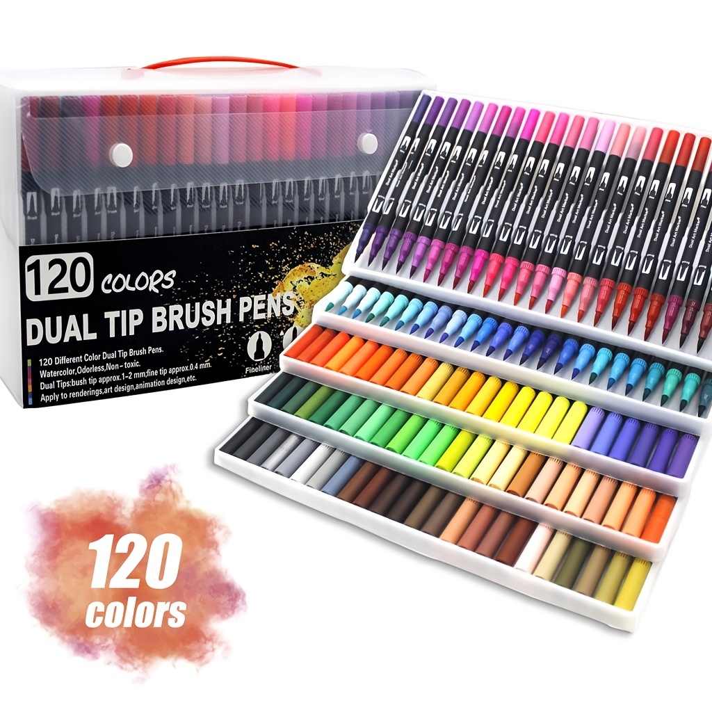 Dual Tip Watercolor Marker Set - Set of 36 Markers | JPIN Supply
