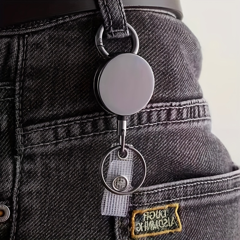 Retractable ID Card Badge Reel Metal Anti-Lost Clip Retractable Door Pass  Holder Chain Work Card