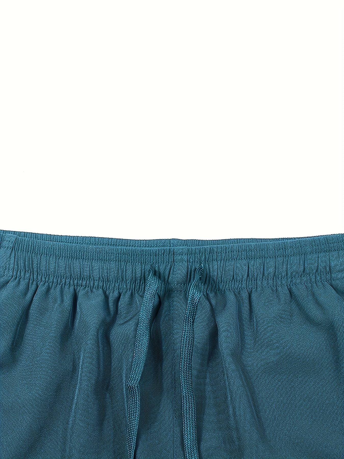 Men's Breathable Solid Quick Dry Shorts With Side Pockets, Summer Drawstring Elastic Waist Loose Fit Shorts For Running, Fitness, Training