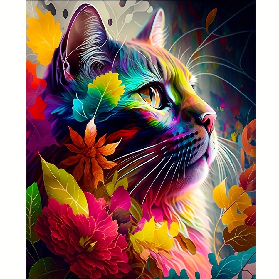 DIY Acrylic Painting by Numbers for Adults Colorful Cats and Vases, Oil Kit  Acrylic Paint Canvas Artwork Art Gift Home Decoratio - AliExpress
