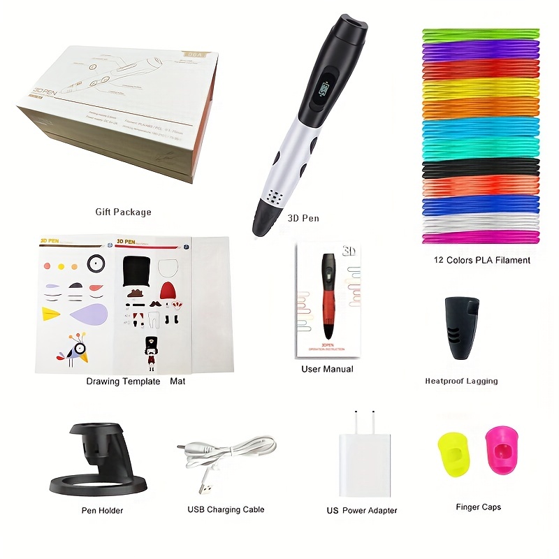 3d Drawing Printing Pen With Lcd Screen Compatible Pla - Temu