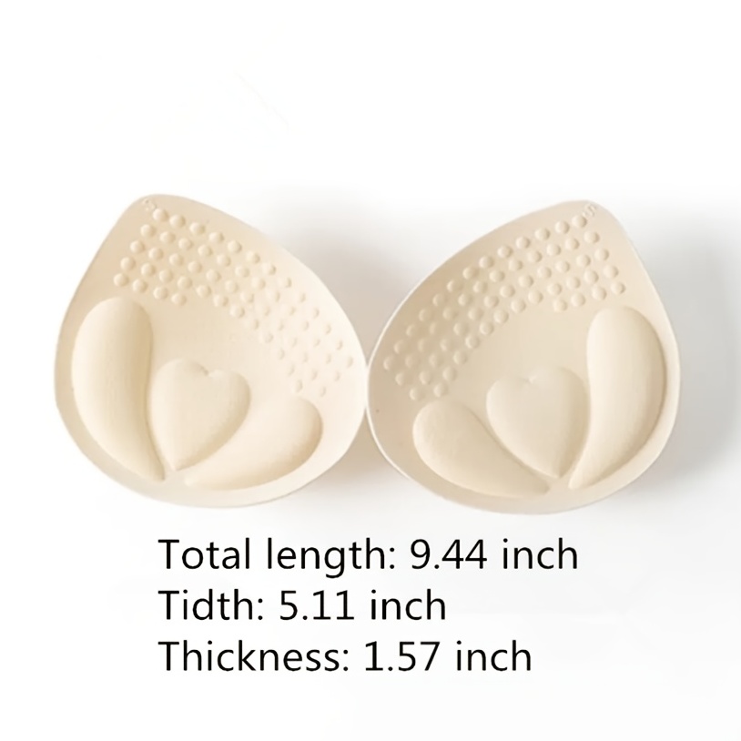 1pair Beige Thickened, Breathable, Soft Inserted Breast Pads For