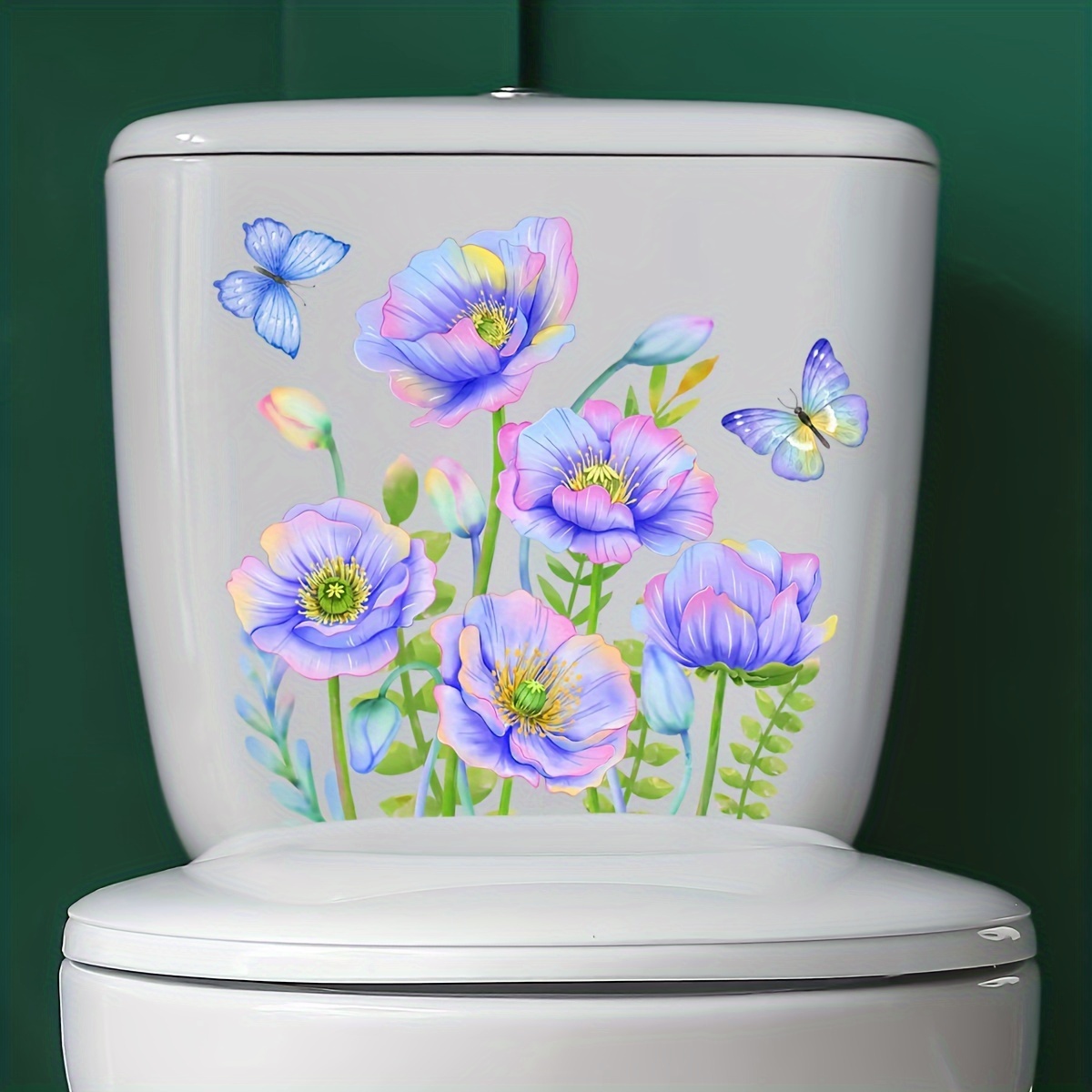 1pc Piante Fiori Farfalla Adesivi Per WC, Accessori Autoadesivi Per Bagno, Adesivi  Per Parete Floreale Per Bagno, Adesivi Per Coperchio Del Water, Decorazione  Per La Stanza - Temu Italy