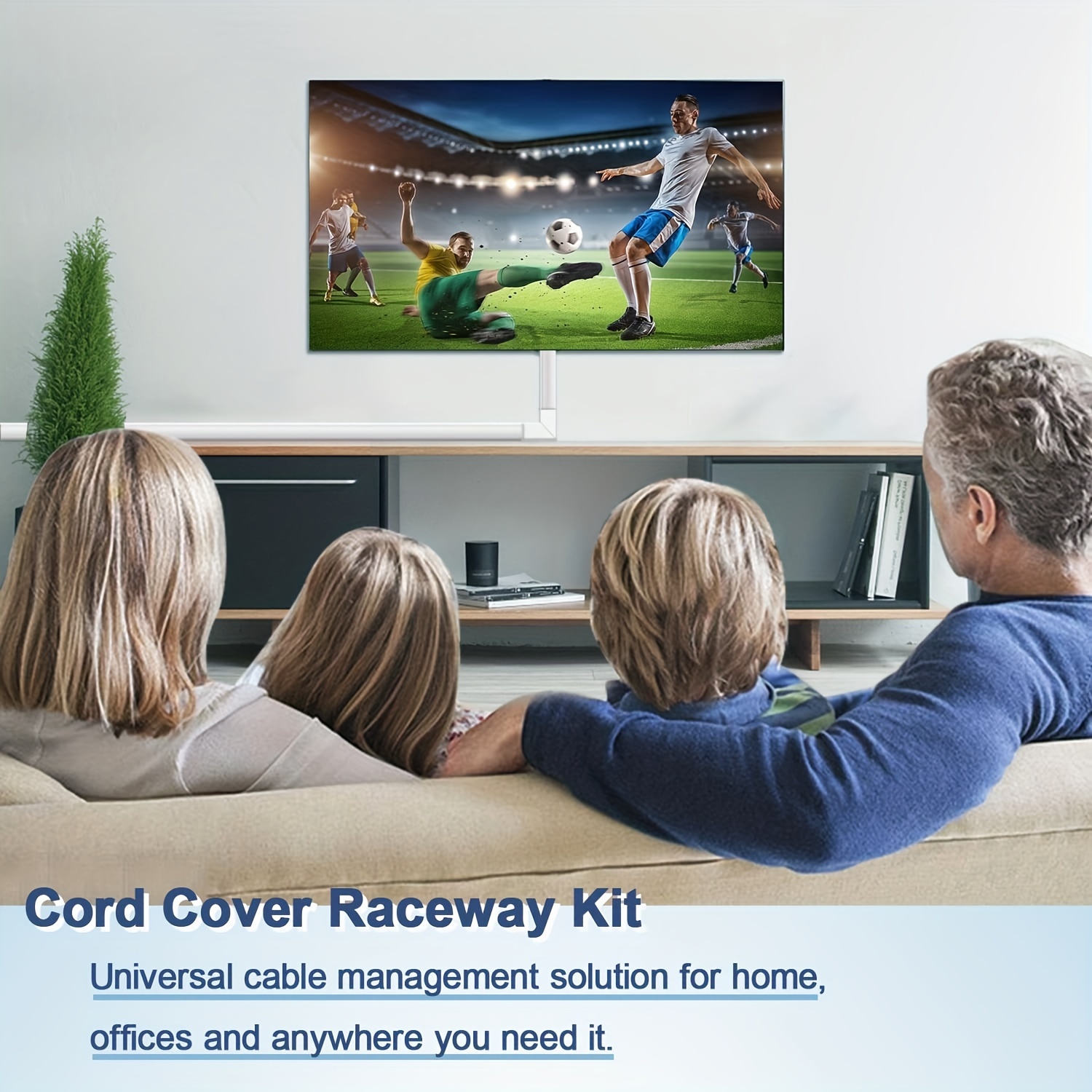 Cord Cover Raceway Kit, 157in Cable Cover Channel, Paintable Cord