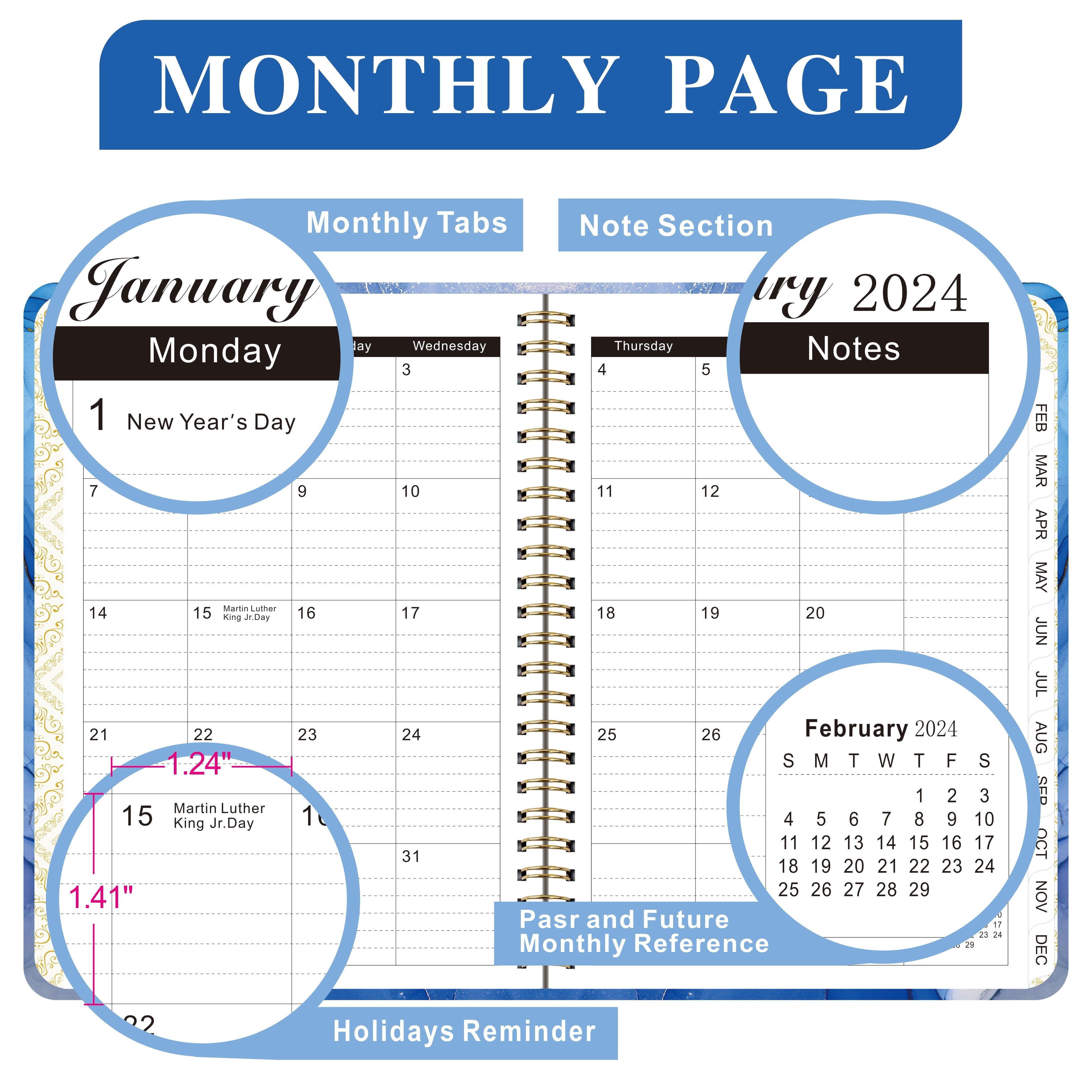 Spot 2024 English Schedule A7 Daily Plan Notebook Planner Book