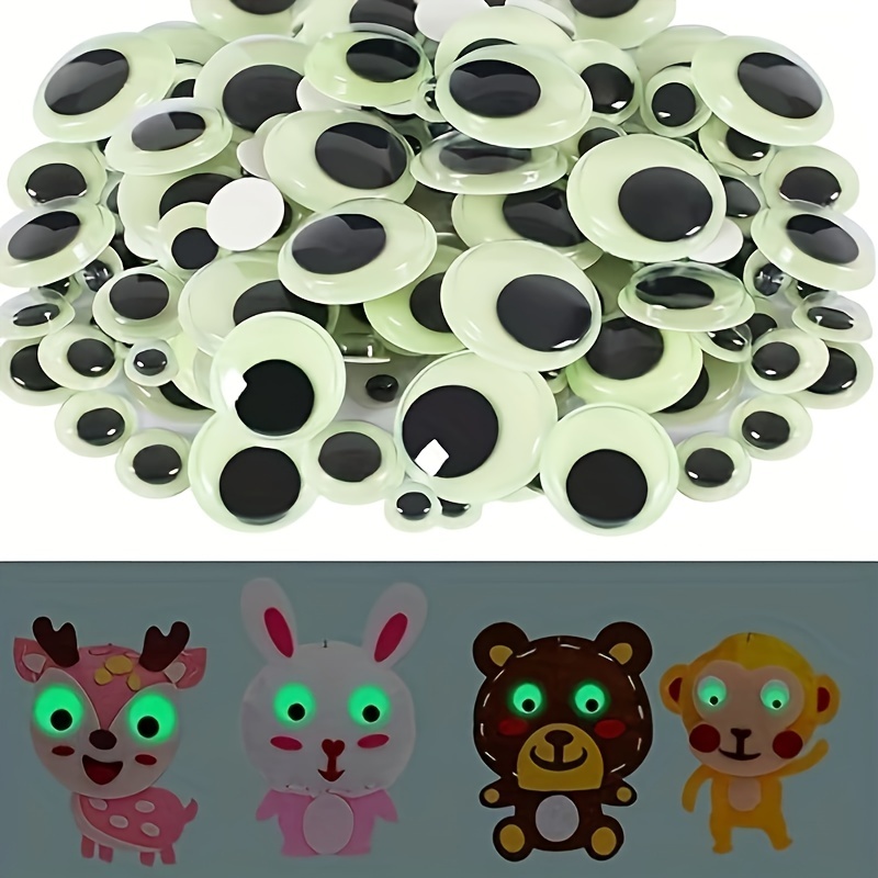 1pack Round Plastic Black Googly Wiggle Eyes Self-Adhesive Wide Variety Assorted  Sizes