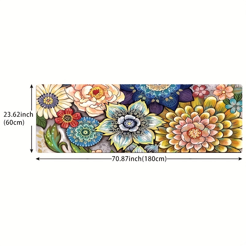Flowers Meaty Kitchen Rug Flowers And Plants Kitchen Floor Mats