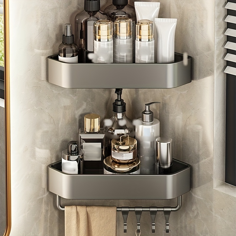 Triangle Shower Shelf With Shampoo Holder Shampoo Body - Temu