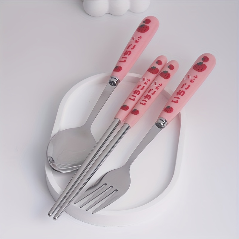 Hello Kitty Lunch Utensil Chopsticks Fork Spoon Carry Box Case