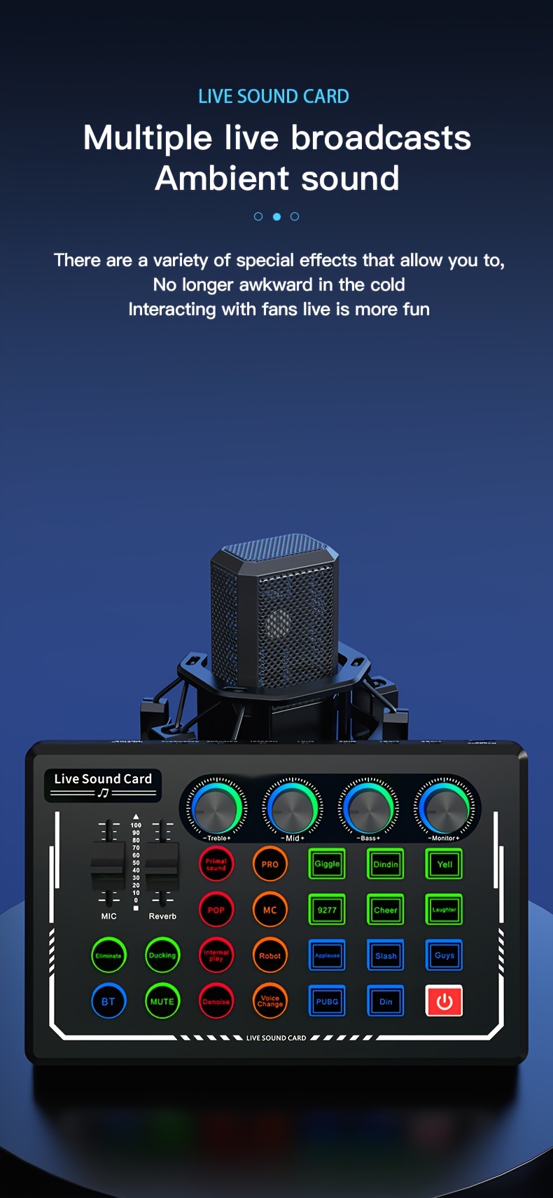 v88 sound card mixer with lantern effect gorgeous plug 6 35 dynamic circle wheat recording singing details 6