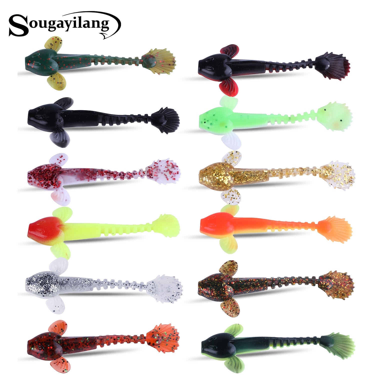 5pcs Soft Fishing Lure With Lead Head Hook, Artificial Bionic Soft Bait Lure,  Fishing Tackle For Saltwater Freshwater