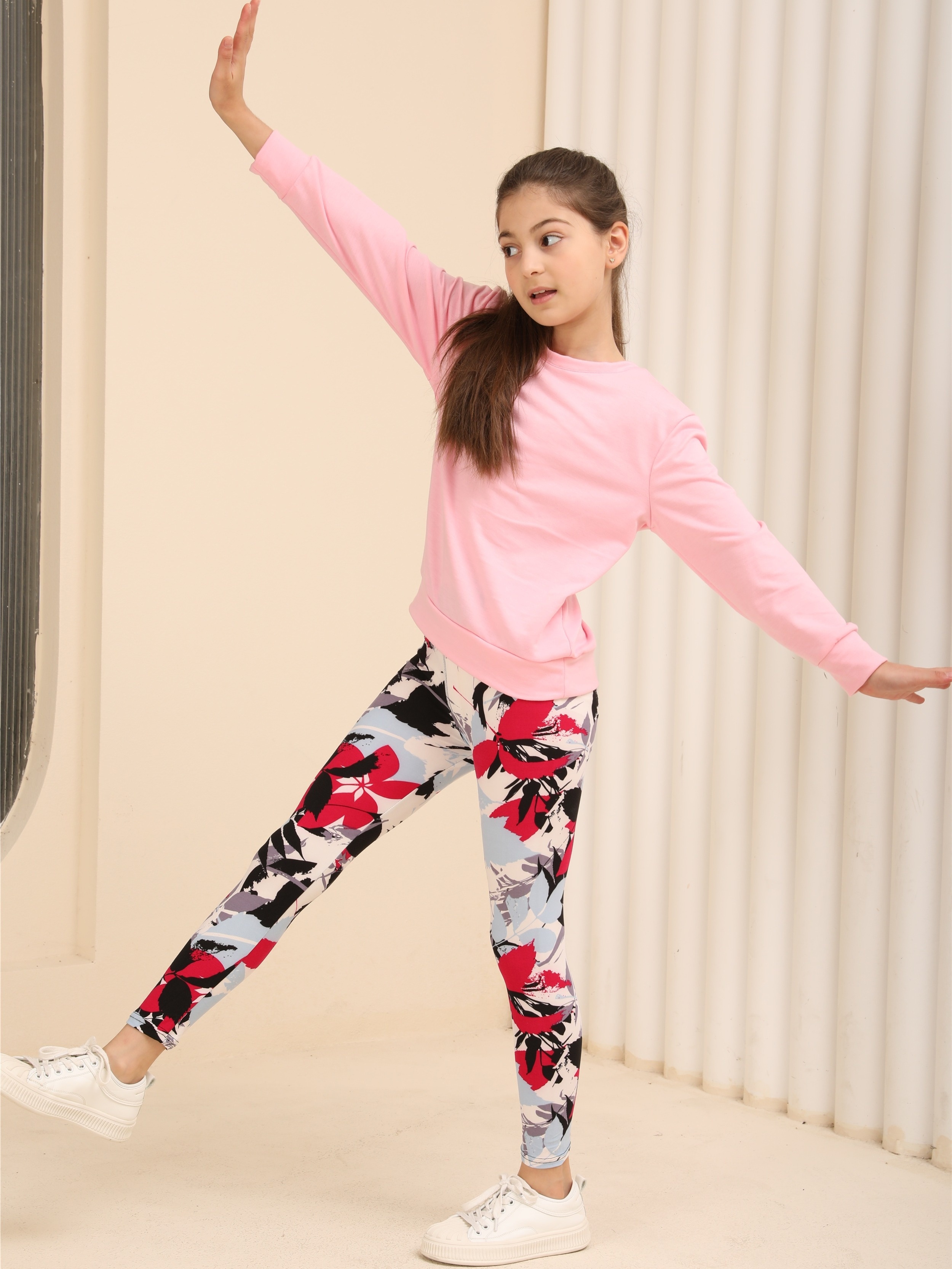 Girls Athletic Leggings Kids Dance Running Yoga Pants Workout Active Dance  Tights, Size 4-10T