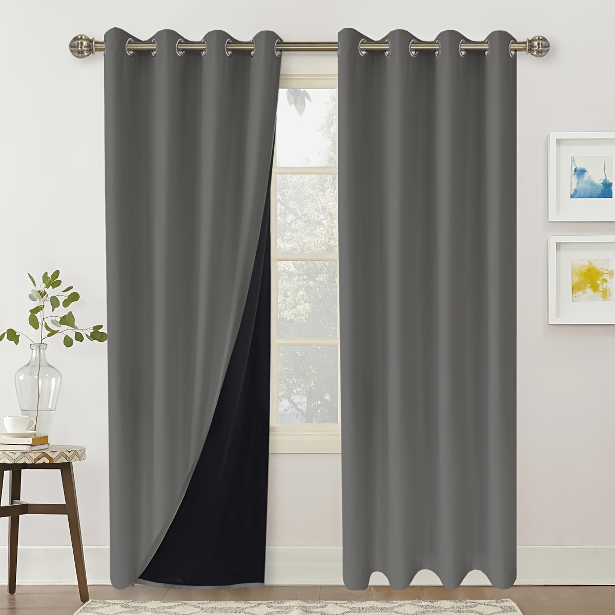 blackout curtains with coating simple loop   used for bedroom living room home decoration 1pc details 8