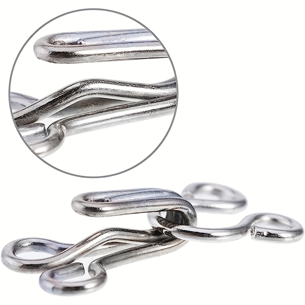 50 Set Sewing Hooks And Eyes Closure For Bra And Clothing 3 Sizes Silvery  And Black, Shop Now For Limited-time Deals