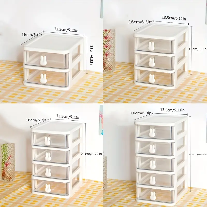Wooden Mini Chest of 6 Drawers Desktop Organiser Cupboard Cabinet