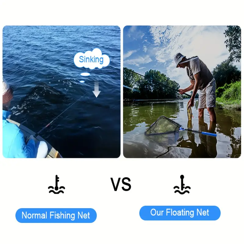 Yvleen Floating Fishing Net Fixed/telescopic Pole Portable - Temu