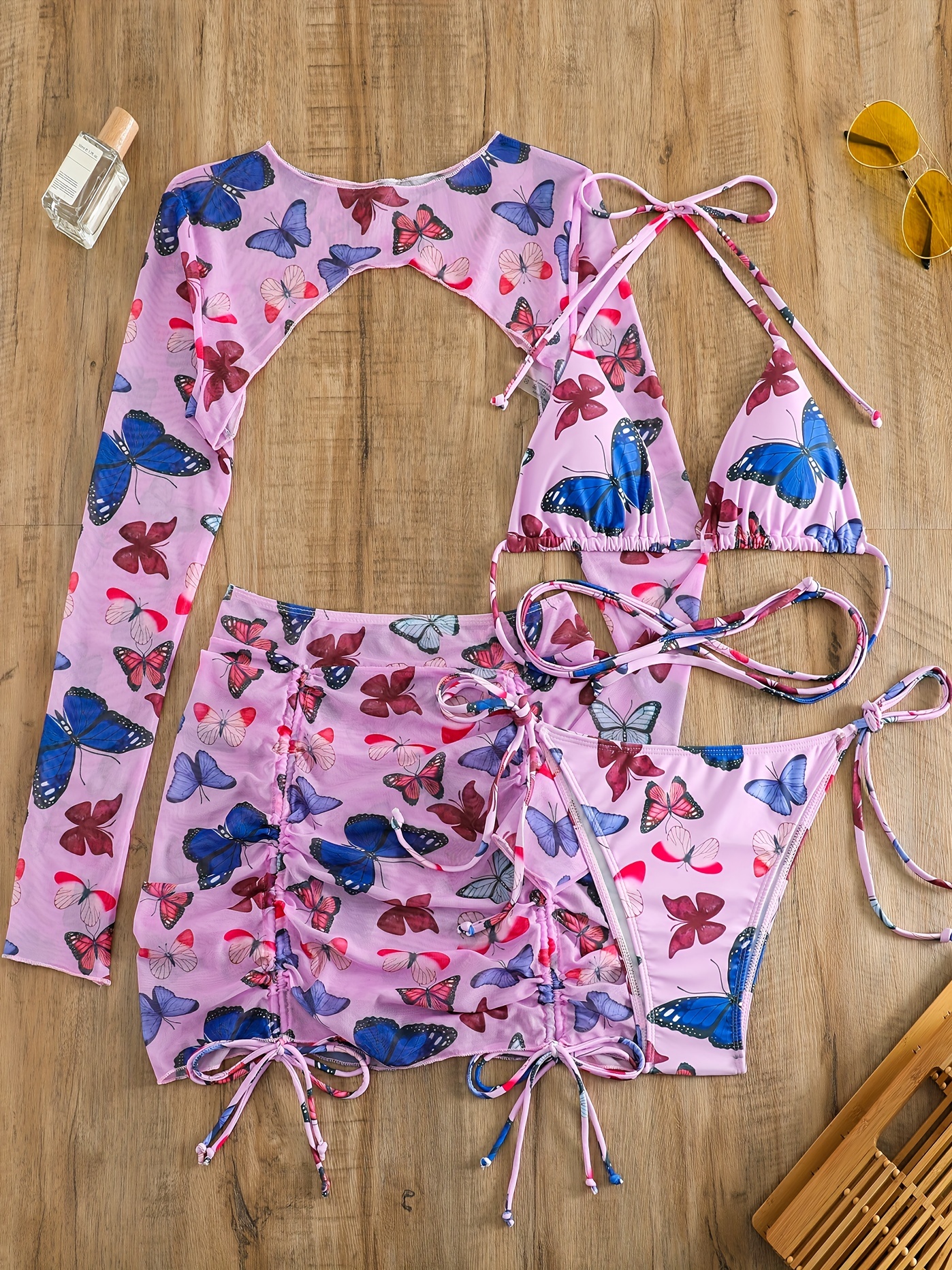 Cherry Blossoms on The Lake Women's Two Piece Swimsuit Halter Bikini Set  Swimwear Bathing Suit Swimming Suits 