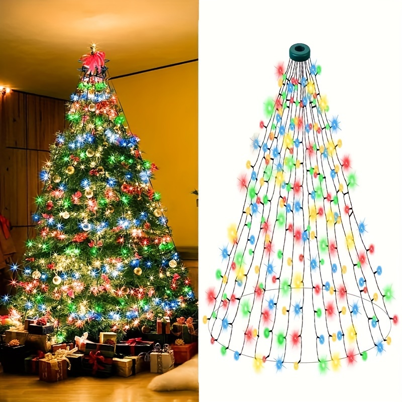 Guirlande lumineuse LED à piles 5 m 50 LED 8 modes suspendus avec  télécommande pour nouvel an, décoration de Noël, Multicolore