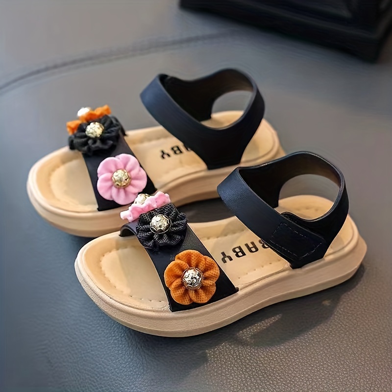 Girls Flowers Sandals Wear resistant Non slip Comfy Beach - Temu