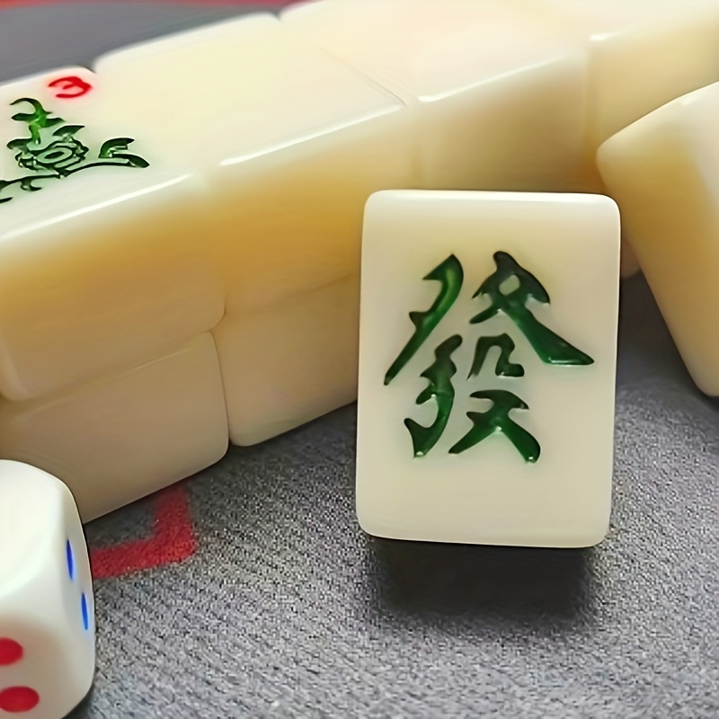 Mini juego de mesa Mahjong tradicional chino, juguetes familiares, números  exquisitos tallados y caracteres chinos, 144 unids/set