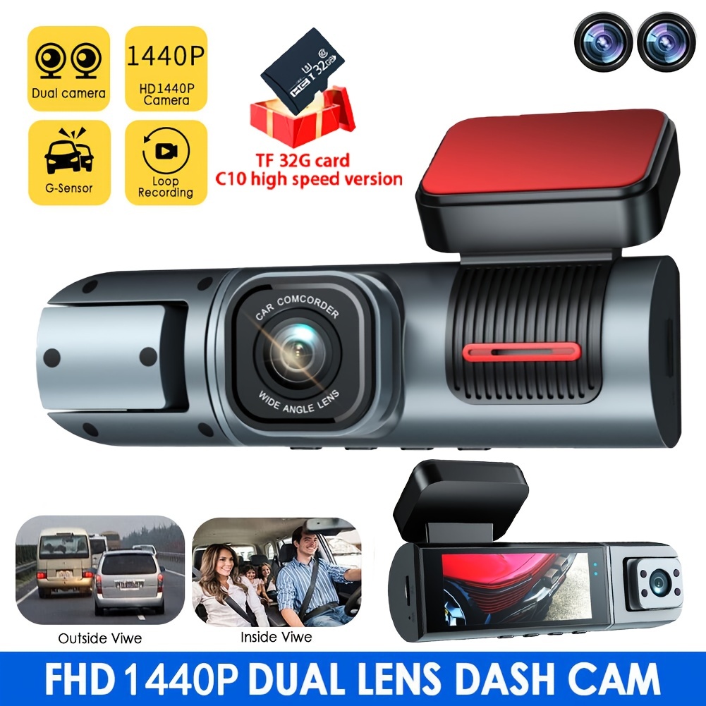 2 Kamera Dual Camera 12MP Dashcam KFZ Auto Wide-Quad-HD 1440p 2K 2 Ka,  73,99 €