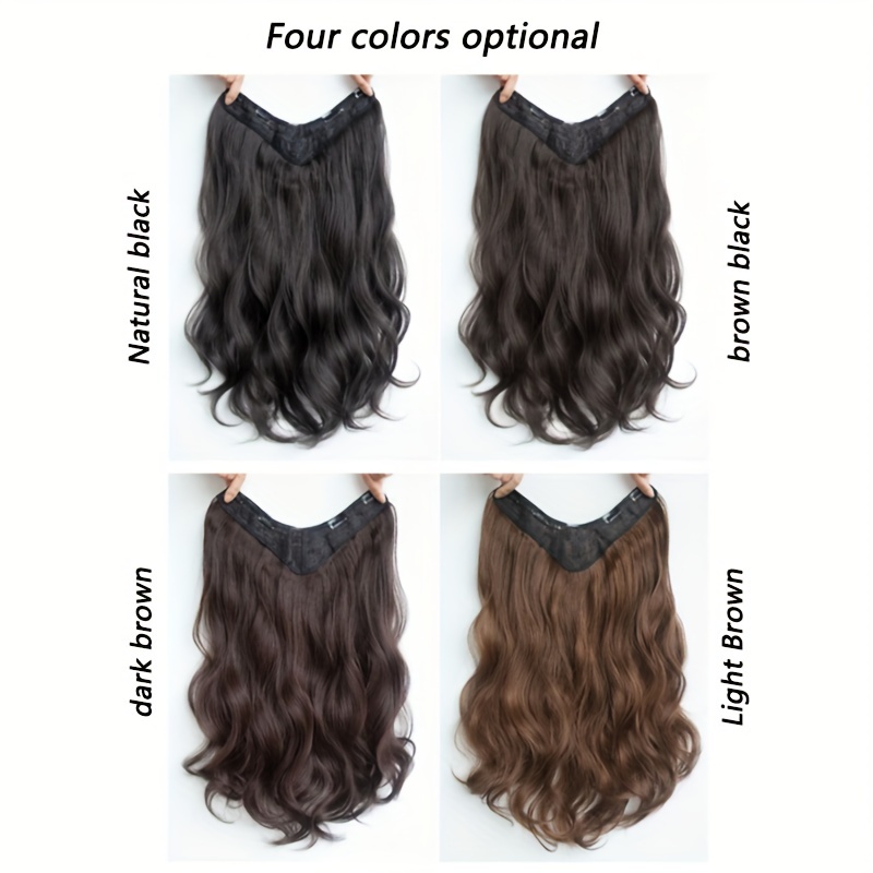 Invisible Long Wave Synthetic Hair Extensions Hair Temu