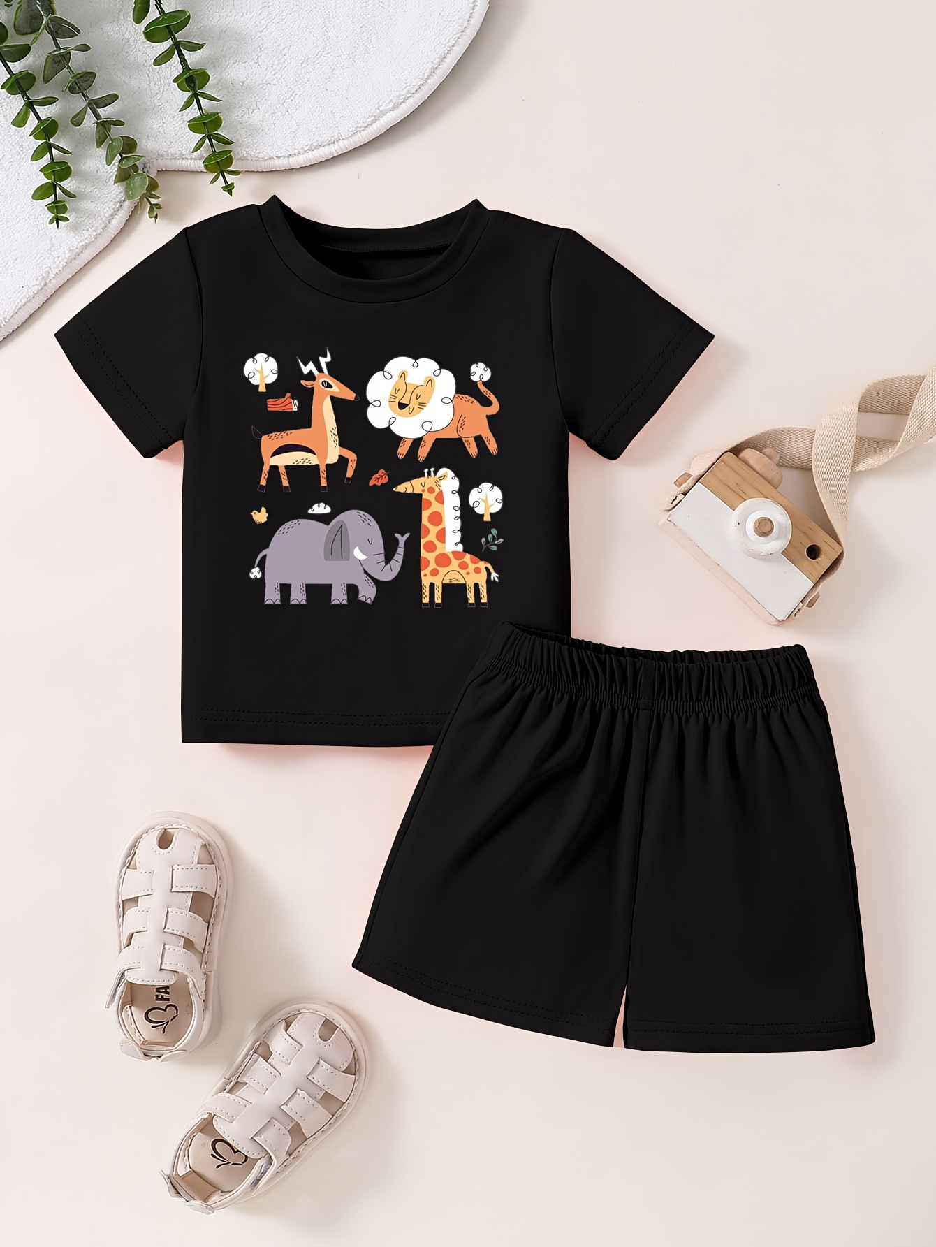 Recién Nacido Bebé Niña Niño Ropa Ciervos Animales Tops Camiseta Abrigo  Conjuntos