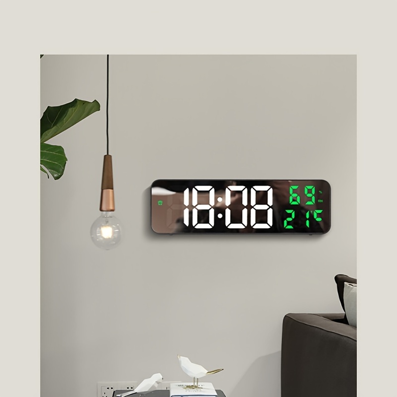 1pc Grande Orologio Parete Digitale, Display Temperatura E Umidità, 3  Sveglie, Modalità Notturna E Display Led 12/24 Ore - Decorazione Casa,  Soggiorno, Ufficio, Batteria Non Inclusa - Casa E Cucina - Temu Italy