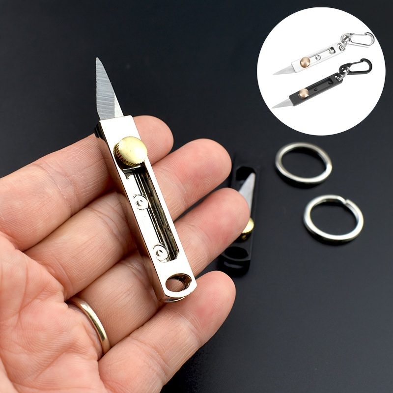 Brass Mini Knife Portable Sharp Detachable Express Unpacking Knife Personal  Defense Knife Key Chain Pendant Outdoor Knife