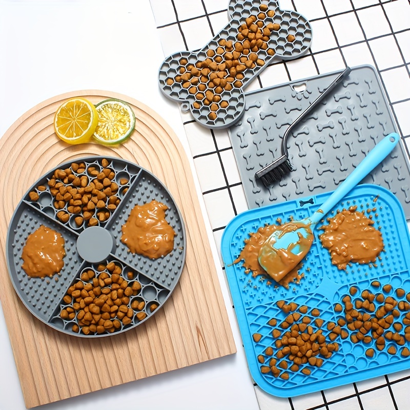 Dog Feeding Mat Silicone Dog Food Mat With Pocket Design - Temu