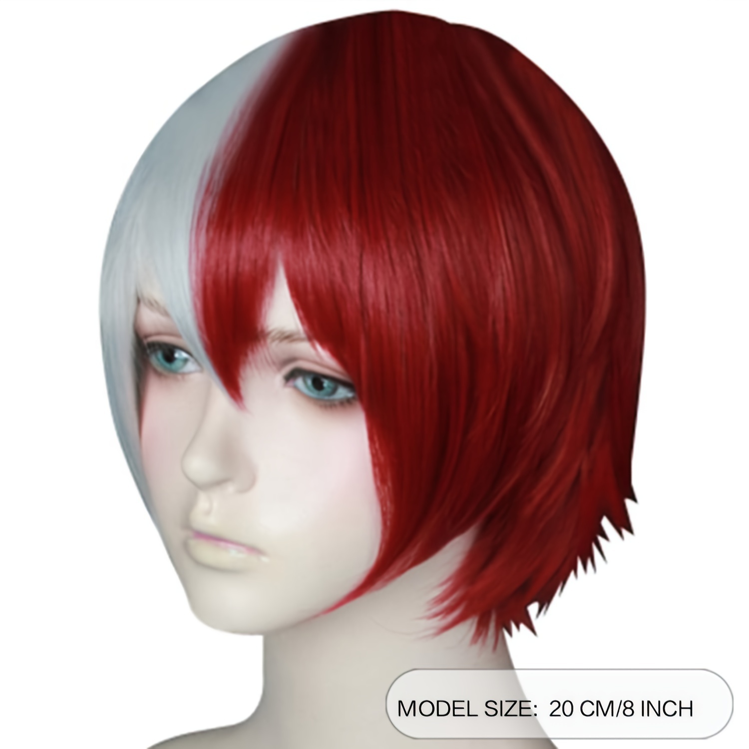 1pc Mens Short Red Cosplay Wig Short White Wig For Cosplay Costume