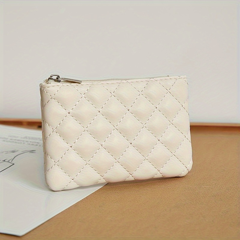 Classic Solid Color Argyle Pattern Wallet Simple Coin Purse - Temu