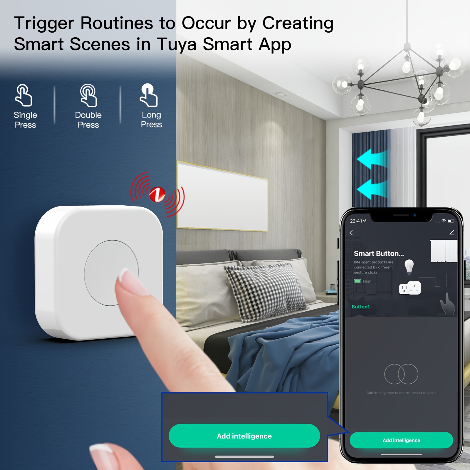 Tuya Smart Zigbee Switch Push Button One Key Control Scene Wireless Smart  Life Remote Controller Home Automation Switch