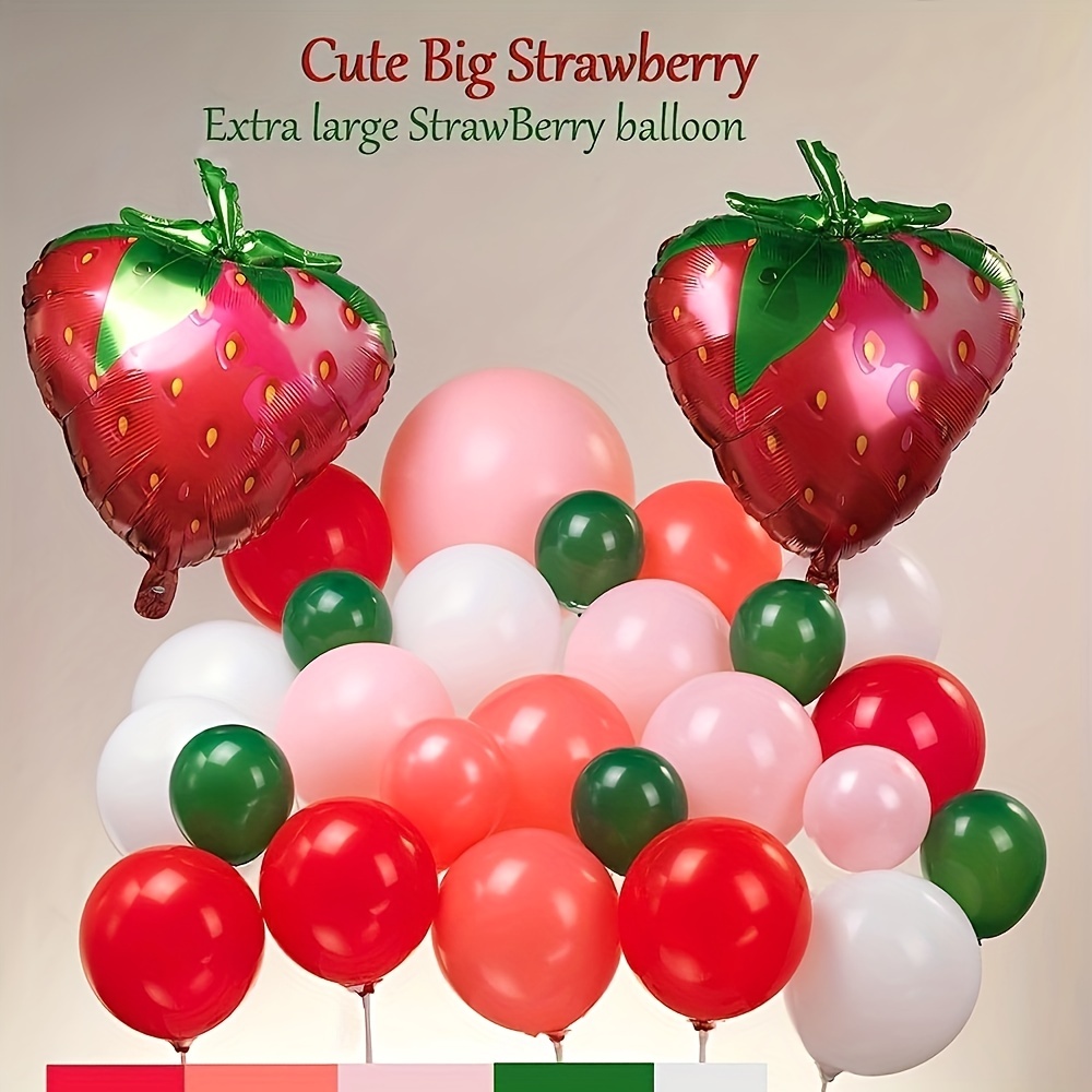 Strawberry Balloon Garland Strawberry Baby Shower Decor A Berry