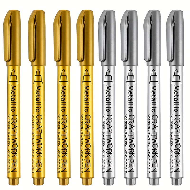 Metallic Marker Pens - 10pcs/Set Metallic Markers For Rock Painting, Black  Paper, Card Making, Scrapbooking Crafts, DIY Photo Album