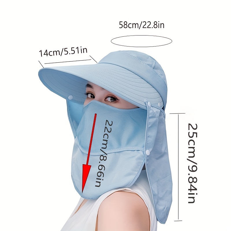 Stay Cool Protected: Sun Hat Removable Neck Face Flap Beach - Temu Canada