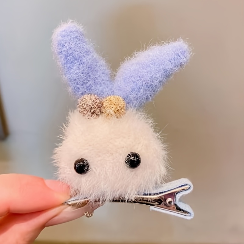 Fluffy Pompom Rabbit Fur Bunny Keychain Women Cute Girls Pearl